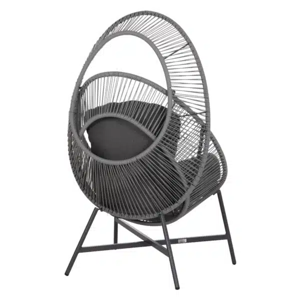 ΠΟΛΥΘΡΟΝΑ-ΦΩΛΙΑ RULER HM6506.01 ΓΚΡΙ ΜΕΤΑΛΛΟ-P.E.RATTAN-ΜΑΞΙΛΑΡΙΑ 90x85x154Υεκ - Image 5