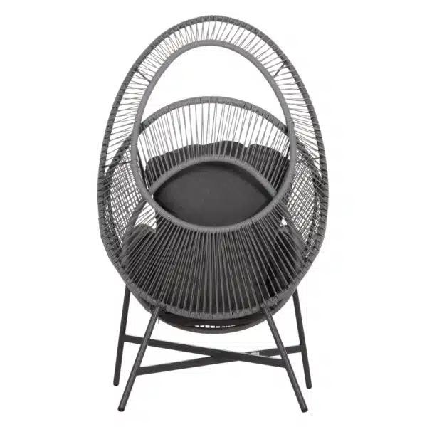 ΠΟΛΥΘΡΟΝΑ-ΦΩΛΙΑ RULER HM6506.01 ΓΚΡΙ ΜΕΤΑΛΛΟ-P.E.RATTAN-ΜΑΞΙΛΑΡΙΑ 90x85x154Υεκ - Image 6