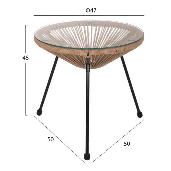 ΣΕΤ ΕΞΩΤΕΡΙΚΟΥ ΧΩΡΟΥ 3ΤΜΧ ACAPULCO HM21100 TWISTED WICKER-ΜΕΤΑΛΛΟ - Image 3