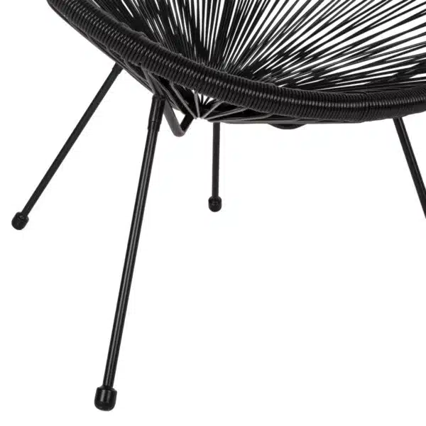 ΣΕΤ ΕΞΩΤΕΡΙΚΟΥ ΧΩΡΟΥ 3ΤΜΧ ACAPULCO HM21101 P.E.RATTAN-ΜΕΤΑΛΛΟ ΣΕ ΜΑΥΡΟ - Image 5