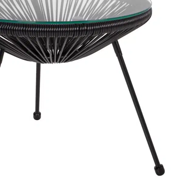 ΣΕΤ ΕΞΩΤΕΡΙΚΟΥ ΧΩΡΟΥ 3ΤΜΧ ACAPULCO HM21101 P.E.RATTAN-ΜΕΤΑΛΛΟ ΣΕ ΜΑΥΡΟ - Image 8