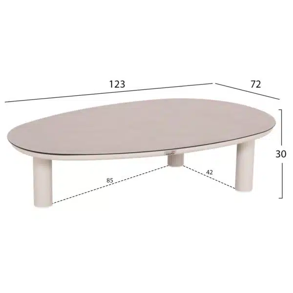ΣΕΤ ΣΑΛΟΝΙ 4ΤΜΧ MAHAL HM6424.02 ΚΡΕΜ ΑΛΟΥΜΙΝΙΟ--ΜΠΕΖ OLEFIN & ΣΧΟΙΝΙ STRAP - Image 4
