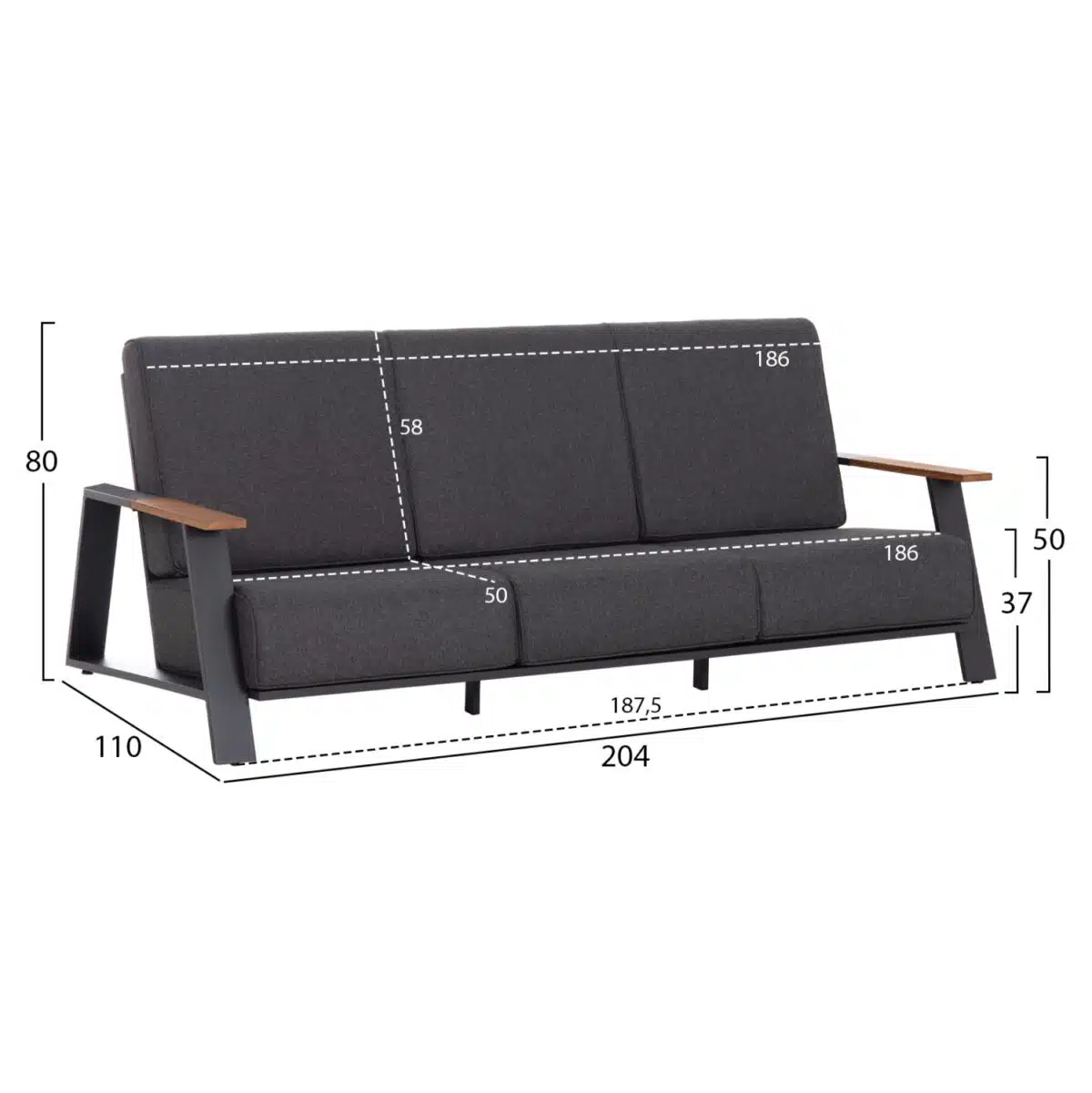 ΣΕΤ ΣΑΛΟΝΙ 4ΤΜΧ LAITH HM6551.01 ΑΛΟΥΜΙΝΙΟ & ΜΑΞΙΛΑΡΙΑ ΓΚΡΙ - Image 3