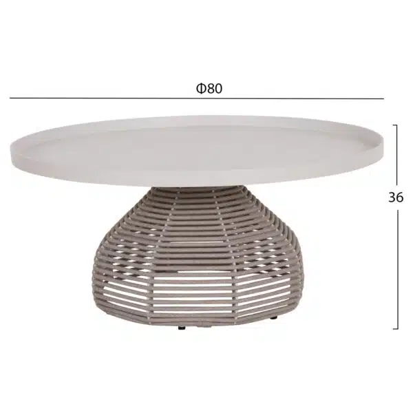 ΣΕΤ ΣΑΛΟΝΙ 5ΤΜΧ DRISCOLL ΗM6473.02 IVORY ΑΛΟΥΜΙΝΙΟ--ΜΠΕΖ ΣΧΟΙΝΙ & OLEFIN ΥΦΑΣΜΑ - Image 4