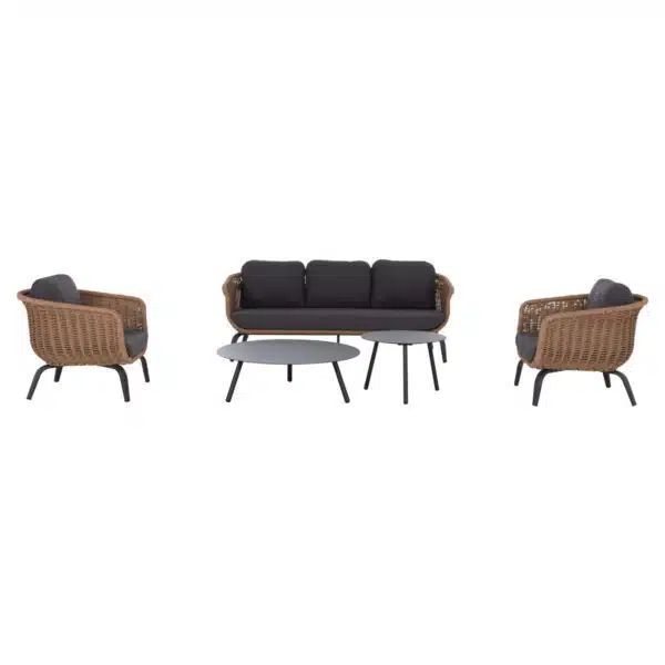 ΣΕΤ ΣΑΛΟΝΙ 5ΤΜΧ STERN HM6555.01 ΓΚΡΙ ΑΛΟΥΜΙΝΙΟ & OLEFIN--TWIST WICKER ΣΕ ΦΥΣΙΚΟ - Image 5