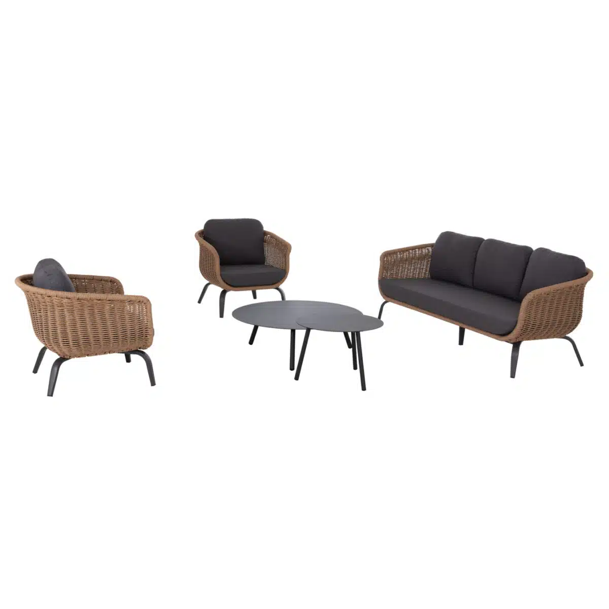 ΣΕΤ ΣΑΛΟΝΙ 5ΤΜΧ STERN HM6555.01 ΓΚΡΙ ΑΛΟΥΜΙΝΙΟ & OLEFIN--TWIST WICKER ΣΕ ΦΥΣΙΚΟ - Image 6