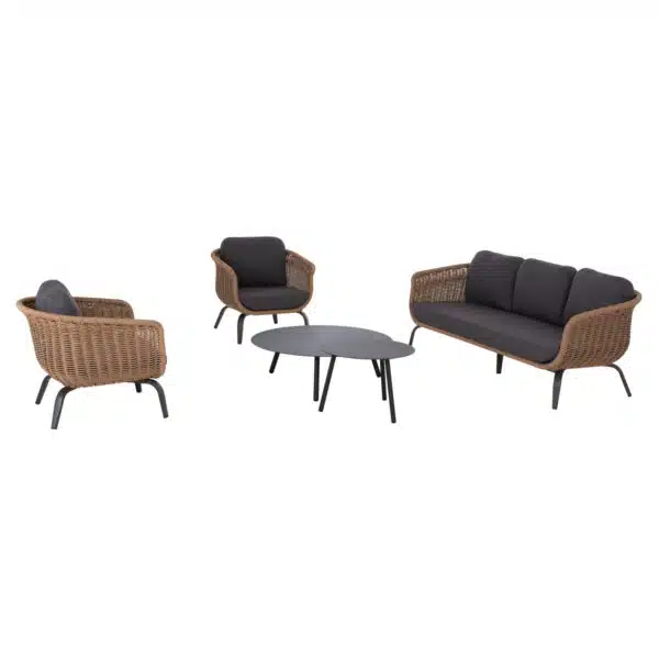 ΣΕΤ ΣΑΛΟΝΙ 5ΤΜΧ STERN HM6555.01 ΓΚΡΙ ΑΛΟΥΜΙΝΙΟ & OLEFIN--TWIST WICKER ΣΕ ΦΥΣΙΚΟ - Image 6