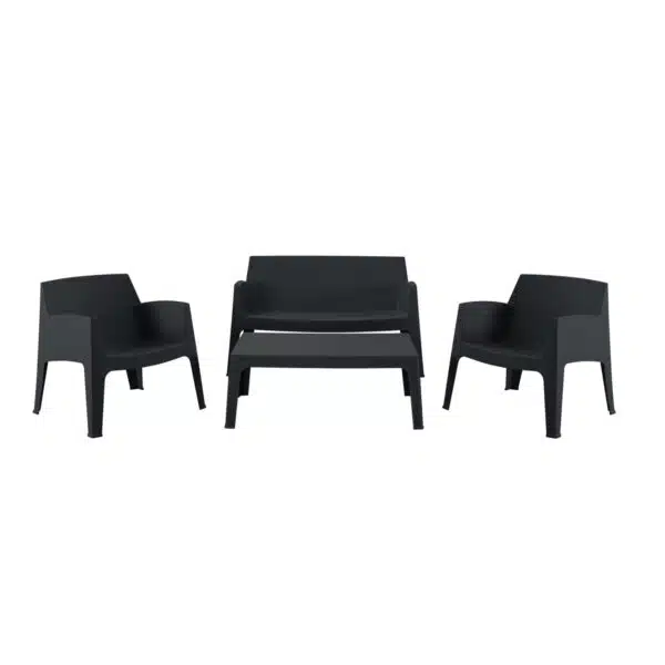 ΣΕΤ ΣΑΛΟΝΙ ΕΞ.ΧΩΡΟΥ 4ΤΜΧ SLEEK HM21268.02 ΜΑΥΡΟ ΠΟΛΥΠΡΟΠΥΛΕΝΙΟ