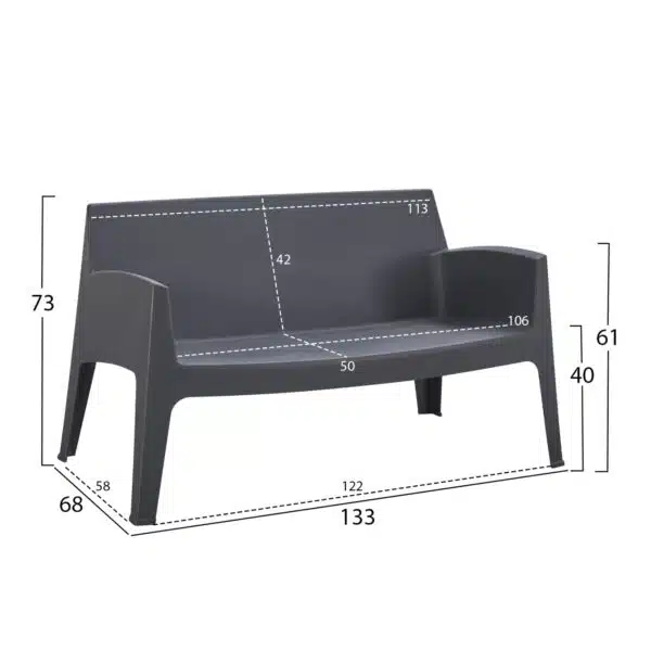 ΣΕΤ ΣΑΛΟΝΙ ΕΞ.ΧΩΡΟΥ 4ΤΜΧ SLEEK HM21268.10 ΓΚΡΙ ΠΟΛΥΠΡΟΠΥΛΕΝΙΟ - Image 2