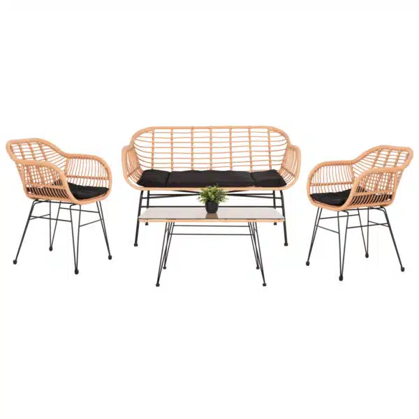 ΣΕΤ ΣΑΛΟΝΙ ΕΞΩΤΕΡΙΚΟΥ ΧΩΡΟΥ 4ΤΜΧ ALLEGRA HM21052 WICKER-ΜΕΤΑΛΛΟ