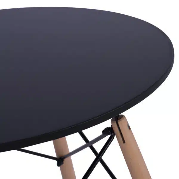 ΣΕΤ ΤΡΑΠΕΖΑΡΙΑΣ 3ΤΜΧ TWIST HM21371 ΣΤΡΟΓΓΥΛΟ ΤΡΑΠΕΖΙ Φ60 & 2 ΚΑΡΕΚΛΕΣ ΣΕ ΜΑΥΡΟ - Image 5
