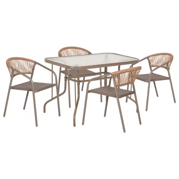 ΣΕΤ ΤΡΑΠΕΖΑΡΙΑΣ 5ΤΜΧ ADAM HM10727.04 ΚΑΡΕΚΛΕΣ ΜΕΤΑΛΛΙΚΕΣ & ΤΡΑΠΕΖΙ 110x60εκ ΣΑΜΠΑΝΙ