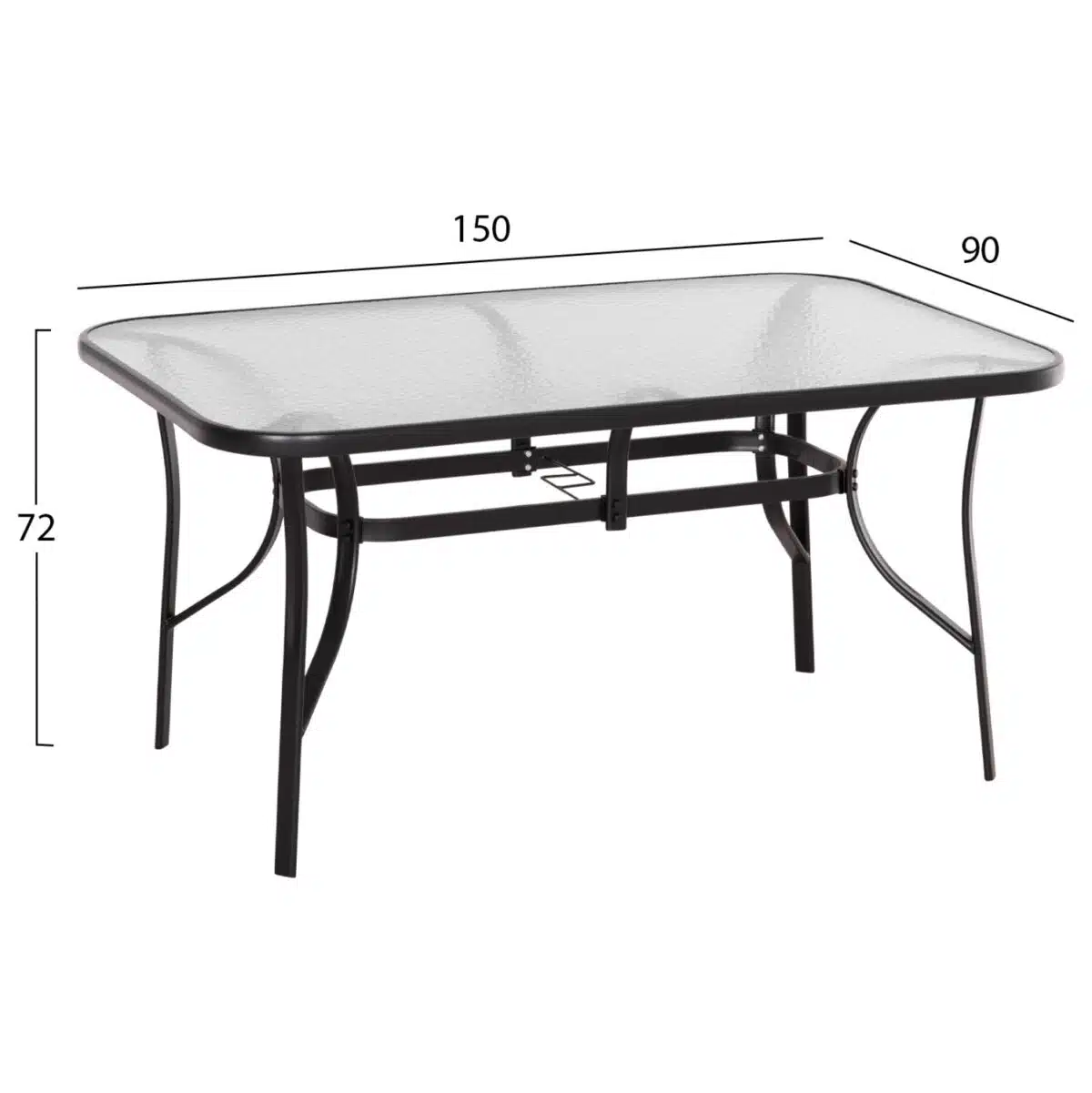 ΣΕΤ ΤΡΑΠΕΖΑΡΙΑΣ 5ΤΜΧ BRUNO HM10729.03 ΚΑΡΕΚΛΕΣ ΜΕΤΑΛΛΙΚΕΣ & ΤΡΑΠΕΖΙ 150x90εκ ΜΑΥΡΟ - Image 2