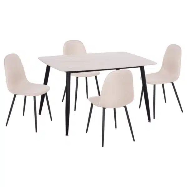 ΣΕΤ ΤΡΑΠΕΖΑΡΙΑΣ 5ΤΜΧ RAVEN HM21068.01 ΚΕΡΑΜΙΚΟ TOP ΛΕΥΚΟ ΜΑΡΜΑΡΟ--ΜΠΕΖ ΥΦΑΣΜΑ