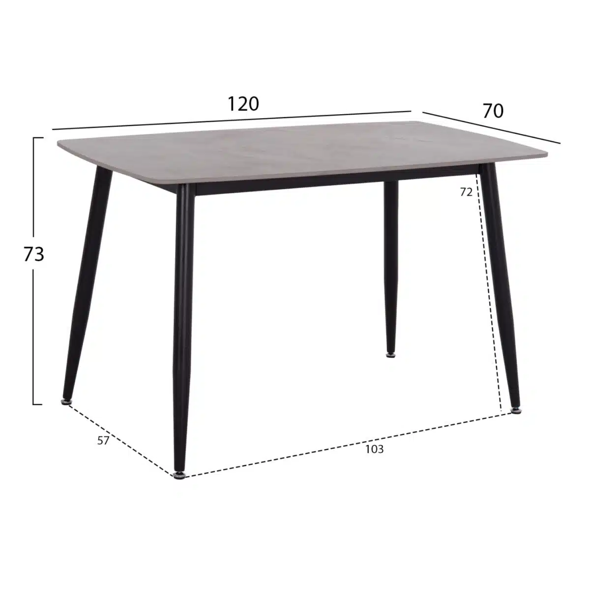 ΣΕΤ ΤΡΑΠΕΖΑΡΙΑΣ 5ΤΜΧ RAVEN HM21068.03 ΚΕΡΑΜΙΚΟ TOP ΓΚΡΙ ΜΑΡΜΑΡΟ--ΓΚΡΙ ΥΦΑΣΜΑ - Image 2