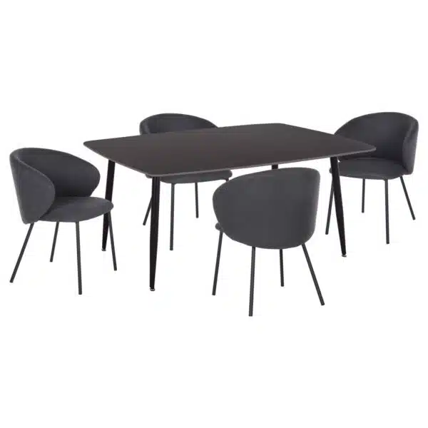 ΣΕΤ ΤΡΑΠΕΖΑΡΙΑΣ 5ΤΜΧ RAVEN HM21069.02 ΚΕΡΑΜΙΚΟ TOP ΜΑΥΡΟ ΜΑΡΜΑΡΟ & 4 ΚΑΡΕΚΛΕΣ