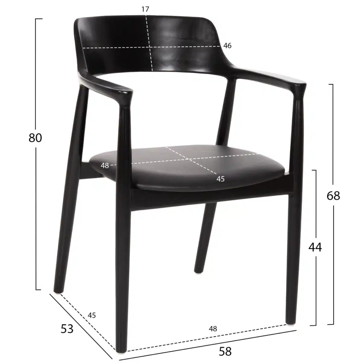 ΣΕΤ ΤΡΑΠΕΖΑΡΙΑΣ 5ΤΜΧ KINGSLEY HM21075.02 ΣΤΡΟΓΓΥΛΟ ΤΡΑΠΕΖΙ Φ120εκ.& 4 ΚΑΡΕΚΛΕΣ-ΜΑΥΡΟ - Image 3