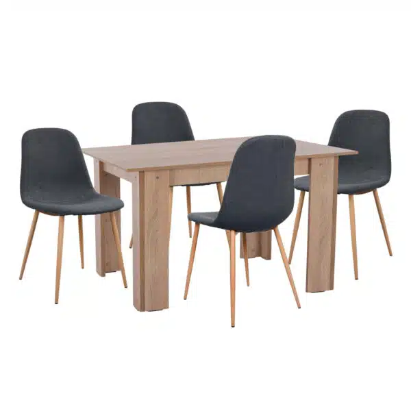 ΣΕΤ ΤΡΑΠΕΖΑΡΙΑΣ 5ΤΜΧ KELVIN HM21117 ΤΡΑΠΕΖΙ ΜΕ ΚΑΡΕΚΛΕΣ ΜΕΤΑΛΛΙΚΕΣ ΜΕ ΥΦΑΣΜΑ