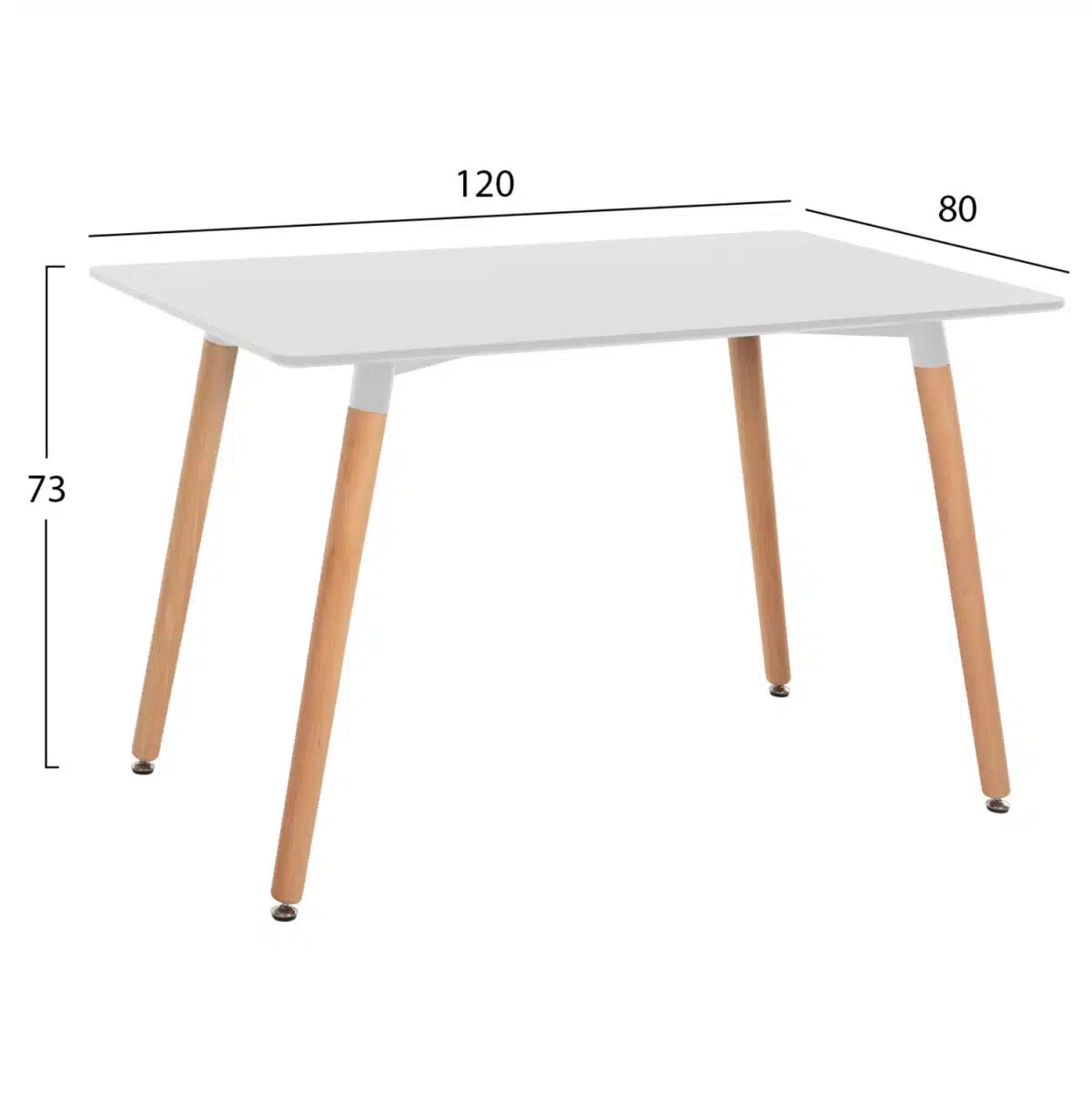 ΣΕΤ ΤΡΑΠΕΖΑΡΙΑΣ 5ΤΜΧ MINIMAL HM21172 MDF TOP ΣΕ ΛΕΥΚΟ-ΣΚΕΛΕΤΟΣ ΣΕ ΦΥΣΙΚΟ ΞΥΛΟΥ - Image 2