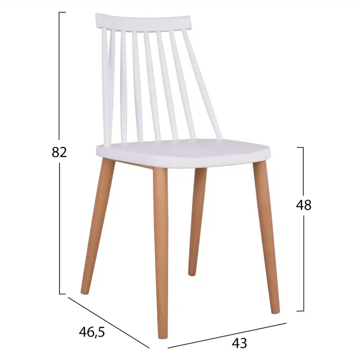 ΣΕΤ ΤΡΑΠΕΖΑΡΙΑΣ 5ΤΜΧ MINIMAL HM21172 MDF TOP ΣΕ ΛΕΥΚΟ-ΣΚΕΛΕΤΟΣ ΣΕ ΦΥΣΙΚΟ ΞΥΛΟΥ - Image 3