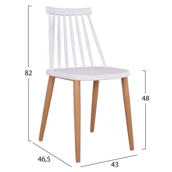 ΣΕΤ ΤΡΑΠΕΖΑΡΙΑΣ 5ΤΜΧ MINIMAL HM21172 MDF TOP ΣΕ ΛΕΥΚΟ-ΣΚΕΛΕΤΟΣ ΣΕ ΦΥΣΙΚΟ ΞΥΛΟΥ - Image 3