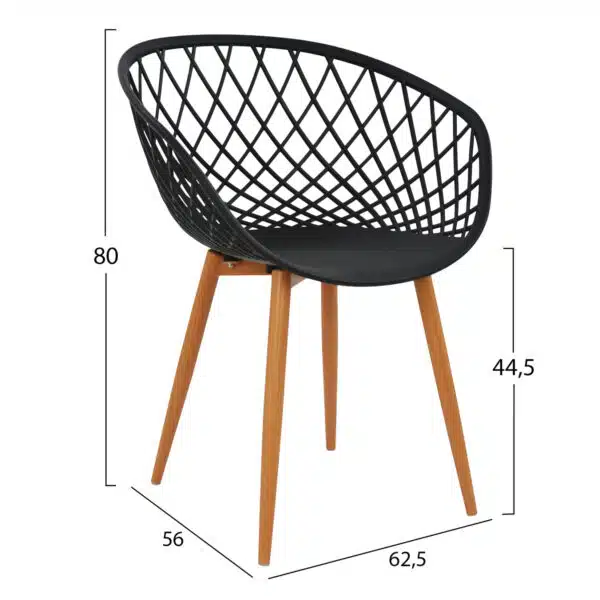 ΣΕΤ ΤΡΑΠΕΖΑΡΙΑΣ 5ΤΜΧ ARIADNE HM21174 MDF TOP & ΠΟΛΥΠΡΟΠΥΛΕΝΙΟ ΣΕ ΜΑΥΡΟ - Image 3
