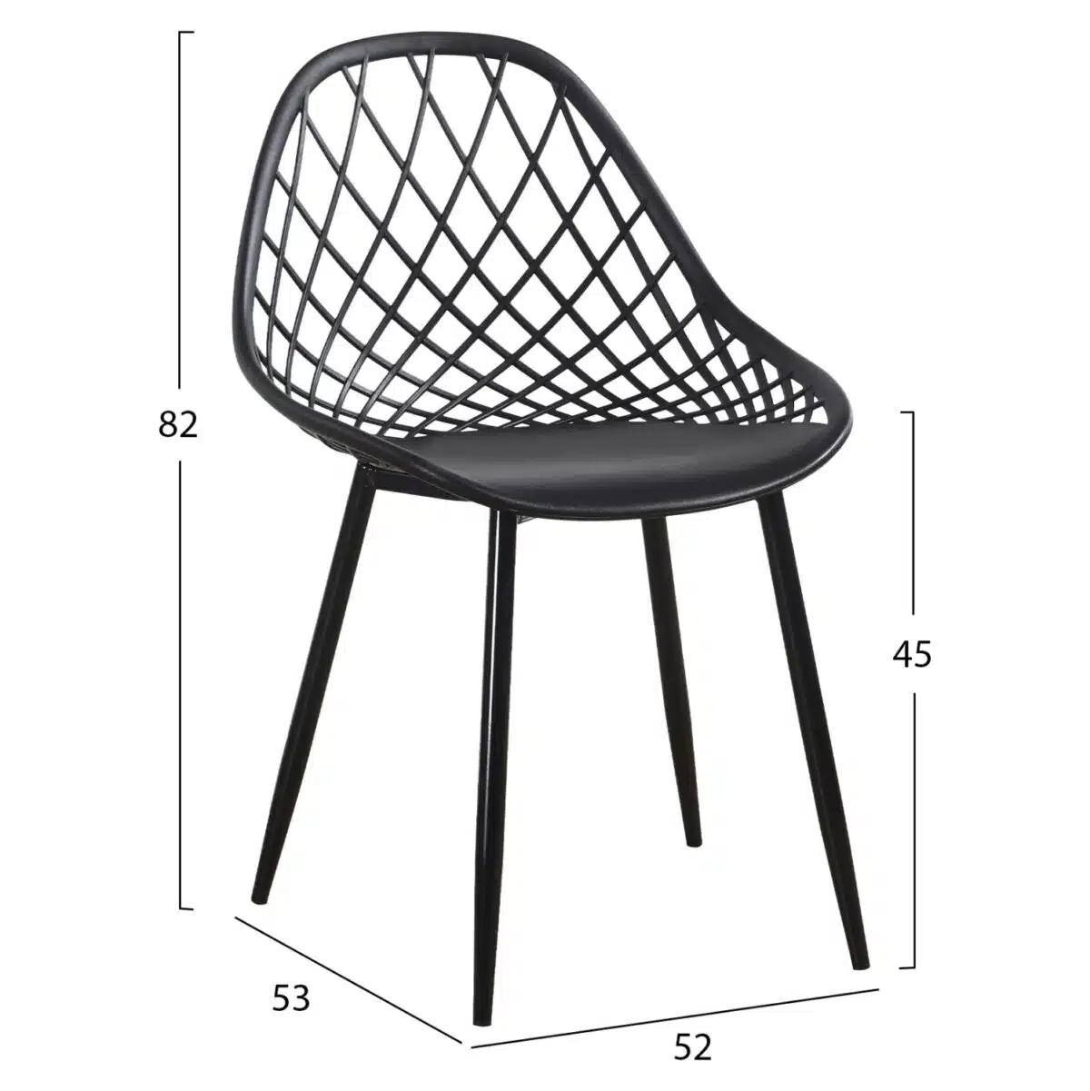 ΣΕΤ ΤΡΑΠΕΖΑΡΙΑΣ 5ΤΜΧ LIO HM21175 MDF TOP & ΠΟΛΥΠΡΟΠΥΛΕΝΙΟ ΣΕ ΜΑΥΡΟ - Image 3