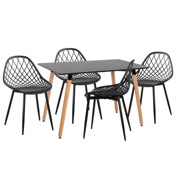 ΣΕΤ ΤΡΑΠΕΖΑΡΙΑΣ 5ΤΜΧ LIO HM21175 MDF TOP & ΠΟΛΥΠΡΟΠΥΛΕΝΙΟ ΣΕ ΜΑΥΡΟ