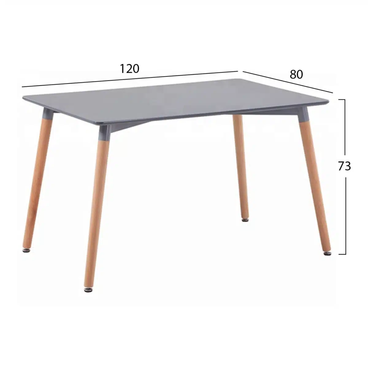 ΣΕΤ ΤΡΑΠΕΖΑΡΙΑΣ 5ΤΜΧ ANAIS HM21176 MDF TOP ΣΕ ΓΚΡΙ--P.P. & PU ΣΕ ΓΚΡΙ - Image 2