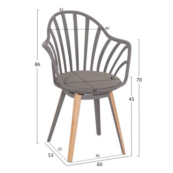 ΣΕΤ ΤΡΑΠΕΖΑΡΙΑΣ 5ΤΜΧ ANAIS HM21176 MDF TOP ΣΕ ΓΚΡΙ--P.P. & PU ΣΕ ΓΚΡΙ - Image 3