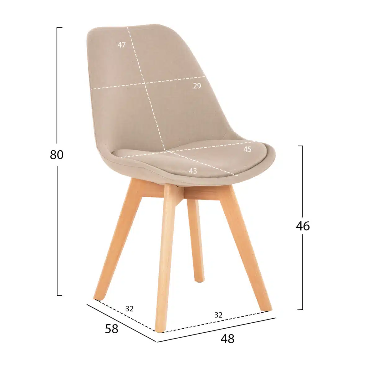 ΣΕΤ ΤΡΑΠΕΖΑΡΙΑΣ 5ΤΜΧ VEGAS HM21180 MDF TOP ΣΕ ΦΥΣΙΚΟ--ΥΦΑΣΜΑ ΜΠΕΖ - Image 3