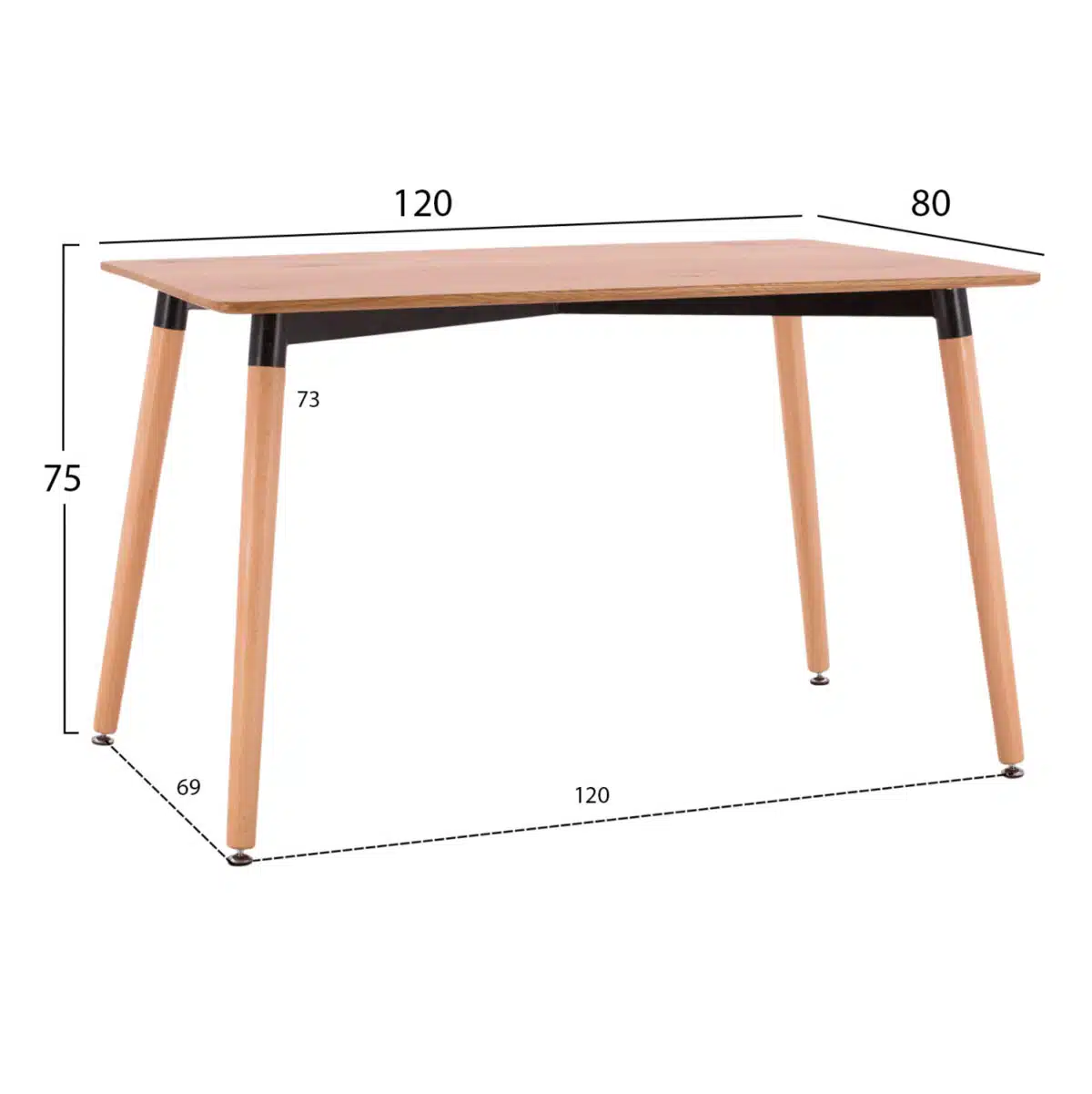 ΣΕΤ ΤΡΑΠΕΖΑΡΙΑΣ 5ΤΜΧ BRAVE HM21182 MDF TOP-ΞΥΛΟ ΟΞΙΑΣ & PAPER ROPE ΣΕ ΦΥΣΙΚΟ - Image 2