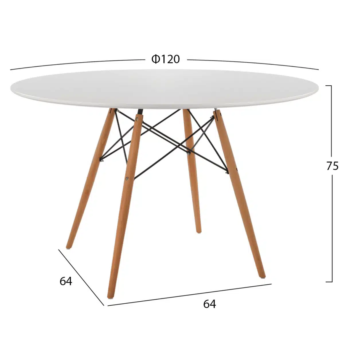 ΣΕΤ ΤΡΑΠΕΖΑΡΙΑΣ 5ΤΜΧ MAGGIE HM21186 MDF TOP & ΠΟΛΥΠΡΟΠΥΛΕΝΙΟ ΣΕ ΛΕΥΚΟ ΧΡΩΜΑ - Image 2