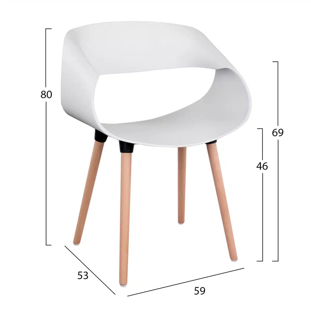 ΣΕΤ ΤΡΑΠΕΖΑΡΙΑΣ 5ΤΜΧ MAGGIE HM21186 MDF TOP & ΠΟΛΥΠΡΟΠΥΛΕΝΙΟ ΣΕ ΛΕΥΚΟ ΧΡΩΜΑ - Image 3