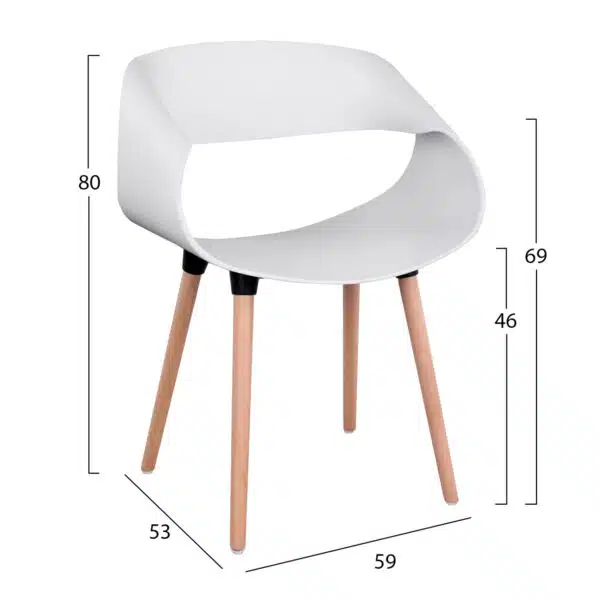 ΣΕΤ ΤΡΑΠΕΖΑΡΙΑΣ 5ΤΜΧ MAGGIE HM21186 MDF TOP & ΠΟΛΥΠΡΟΠΥΛΕΝΙΟ ΣΕ ΛΕΥΚΟ ΧΡΩΜΑ - Image 3