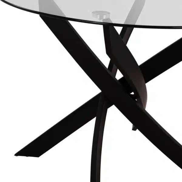 ΣΕΤ ΤΡΑΠΕΖΑΡΙΑΣ 5ΤΜΧ LADY HM21199.02 ΓΥΑΛΙ--ΜΕΤΑΛΛΟ ΣΕ ΜΑΥΡΟ & ΒΕΛΟΥΔΟ ΣΑΠΙΟ ΜΗΛΟ - Image 4
