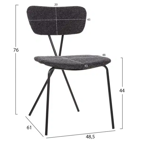 ΣΕΤ ΤΡΑΠΕΖΑΡΙΑΣ 5ΤΜΧ BROLIN HM21200 MDF TOP & ΜΕΤΑΛΛΟ ΜΑΥΡΟ-ΣΚΟΥΡΟ ΓΚΡΙ ΥΦΑΣΜΑ - Image 3
