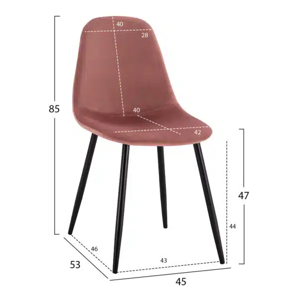 ΣΕΤ ΤΡΑΠΕΖΑΡΙΑΣ 5ΤΜΧ ALIZA HM21201 MDF TOP-ΒΕΛΟΥΔΟ ΣΑΠΙΟ ΜΗΛΟ & ΜΕΤΑΛΛΟ ΜΑΥΡΟ - Image 3