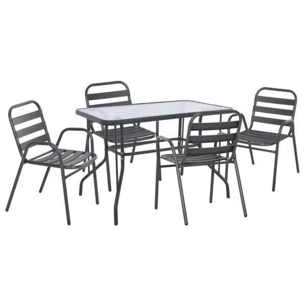 ΣΕΤ ΤΡΑΠΕΖΑΡΙΑΣ 5ΤΜΧ ADAM HM21219 ΚΑΡΕΚΛΕΣ ΜΕΤΑΛΛΙΚΕΣ & ΤΡΑΠΕΖΙ 110x60 ΓΚΡΙ
