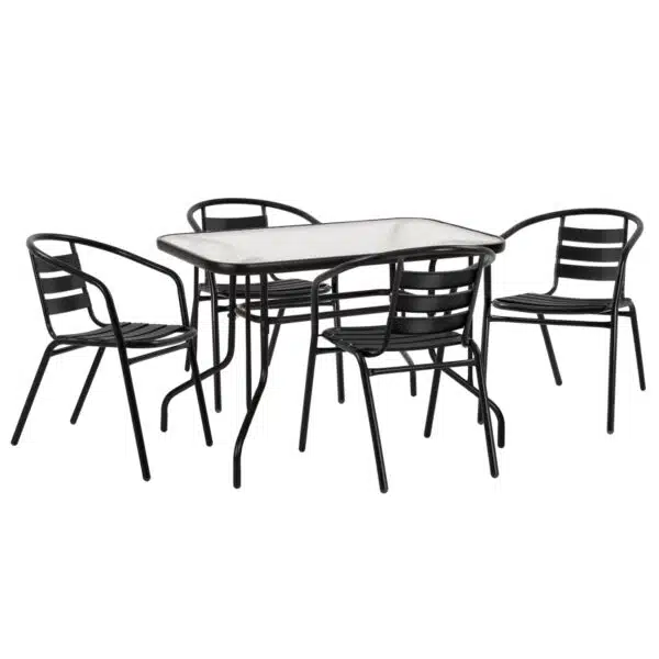 ΣΕΤ ΤΡΑΠΕΖΑΡΙΑΣ 5ΤΜΧ ADAM HM21220.03 ΚΑΡΕΚΛΕΣ ΜΕΤΑΛΛΙΚΕΣ & ΤΡΑΠΕΖΙ 110x60 ΜΑΥΡΟ