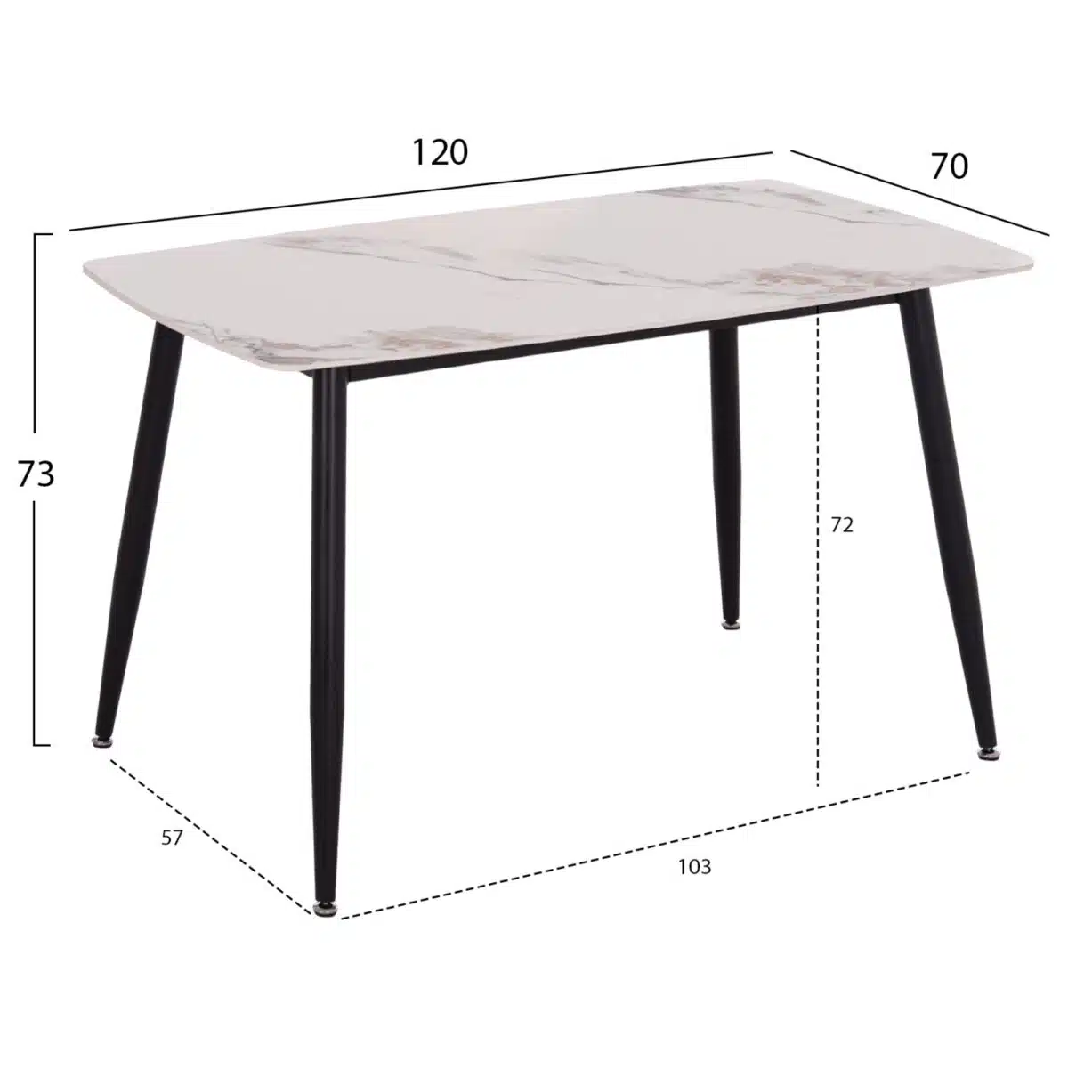 ΣΕΤ ΤΡΑΠΕΖΑΡΙΑΣ 5ΤΜΧ RAVEN HM21266.02 ΚΕΡΑΜΙΚΟ TOP CALACATTA--ΚΡΕΜ PU - Image 2