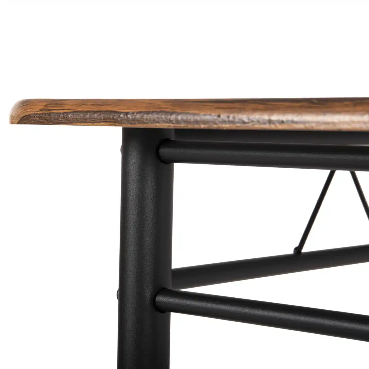 ΣΕΤ ΤΡΑΠΕΖΑΡΙΑΣ 5ΤΜΧ PEARY HM9416.11 ΜΕΤΑΛΛΟ ΜΑΥΡΟ-MDF ΚΑΡΥΔΙ 110x60x74Yεκ. - Image 8