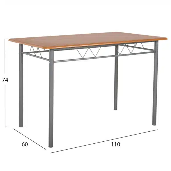 ΣΕΤ ΤΡΑΠΕΖΑΡΙΑΣ 5ΤΜΧ PEARY HM9416.12 ΜΕΤΑΛΛΟ ΑΣΗΜΙ-MDF ΣΟΝΑΜΑ 110x60x74Yεκ. - Image 3