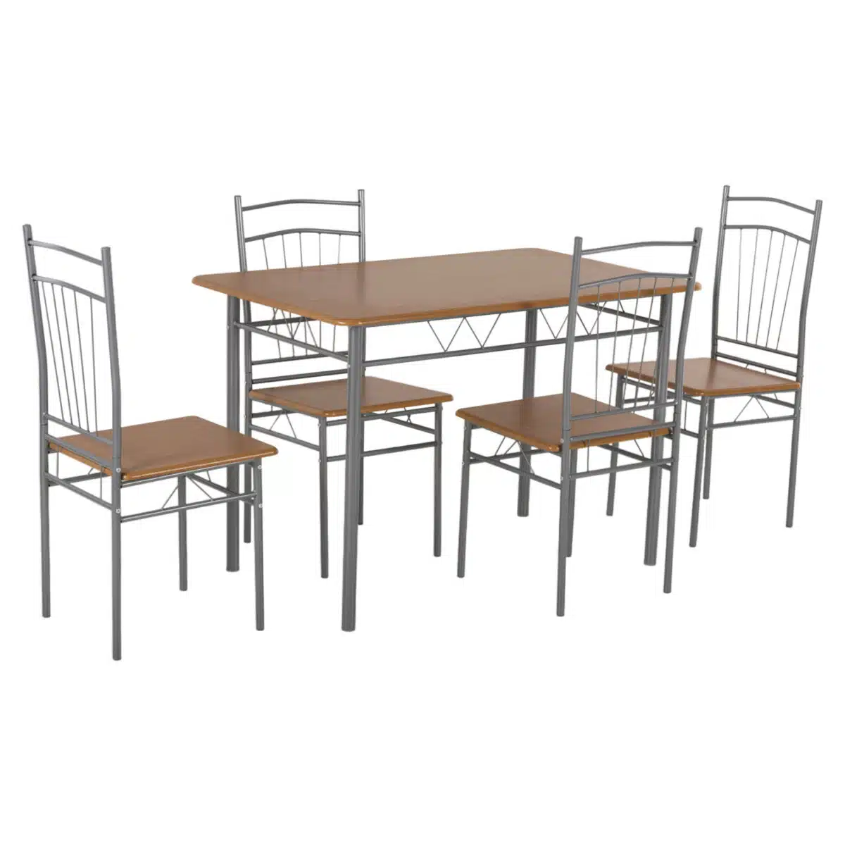 ΣΕΤ ΤΡΑΠΕΖΑΡΙΑΣ 5ΤΜΧ PEARY HM9416.12 ΜΕΤΑΛΛΟ ΑΣΗΜΙ-MDF ΣΟΝΑΜΑ 110x60x74Yεκ. - Image 4