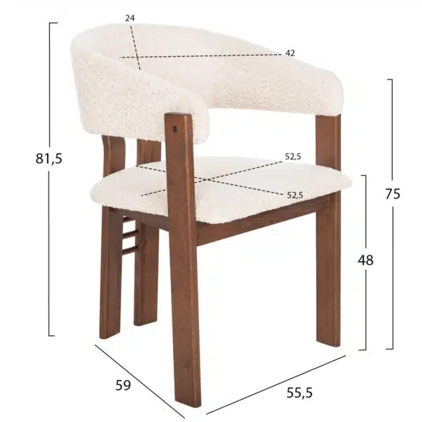 ΣΕΤ ΤΡΑΠΕΖΑΡΙΑΣ 7ΤΜΧ ZARRA HM21338.01 ΤΡΑΠΕΖΙ ΑΠΟ MDF--ΚΑΡΕΚΛΕΣ ΜΕ ΜΠΟΥΚΛΕ ΥΦΑΣΜΑ - Image 3