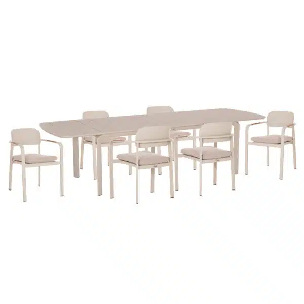ΣΕΤ ΤΡΑΠΕΖΑΡΙΑΣ ΕΞ.ΧΩΡΟΥ 6 ΘΕΣΕΩΝ ELARA HM10726.05 ΜΠΕΖ ΑΛΟΥΜΙΝΙΟ-ΕΠΕΚΤΕΙΝΟΜΕΝΟ ΤΡΑΠΕΖΙ