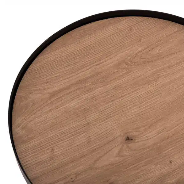 Denton Βοηθητικό Τραπεζάκι MDF Φυσικό Ξύλο & Μαύρη Βάση Φ45x51.5cm - Image 5