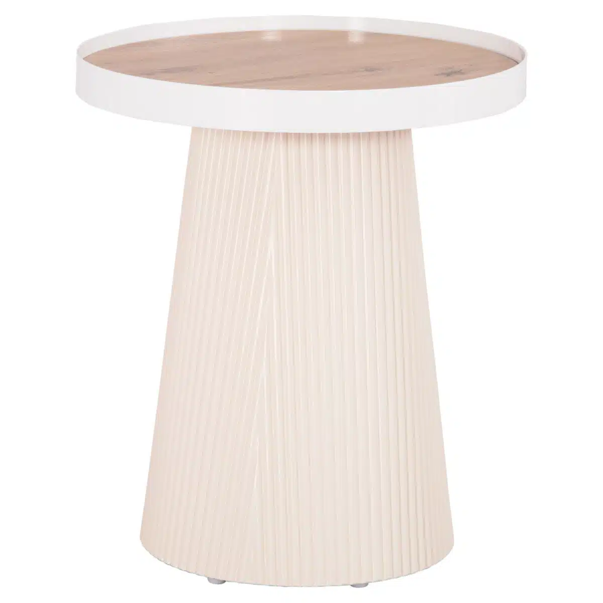 Denton Βοηθητικό Τραπεζάκι MDF Φυσικό Ξύλο & Λευκή Βάση Φ45x51.5cm - Image 3