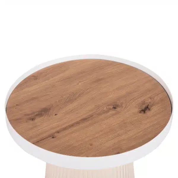Denton Βοηθητικό Τραπεζάκι MDF Φυσικό Ξύλο & Λευκή Βάση Φ45x51.5cm - Image 5
