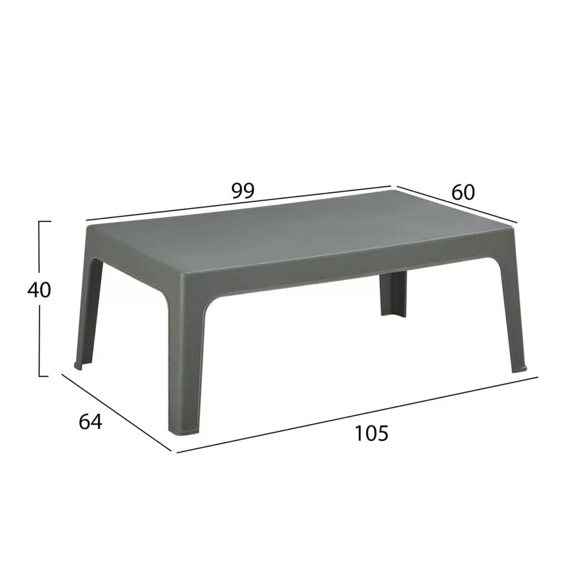 ΤΡΑΠΕΖΑΚΙ ΟΡΘΟΓΩΝΙΟ SLEEK HM6367.05 ΠΟΛΥΠΡΟΠΥΛΕΝΙΟ DARK OLIVE 105x64x40Υεκ. - Image 2